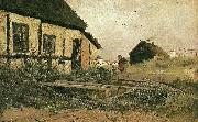 Frits Thaulow soren thys hus, skagen oil painting on canvas
